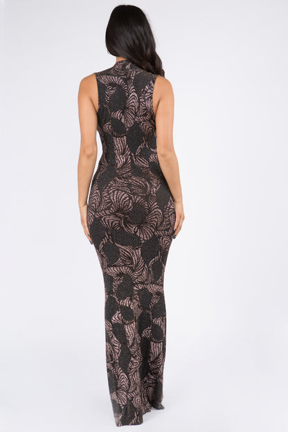 Elegant Black Rose Gold Dress LATIN FASHION LLC Elegant Black Rose Gold Dress LATIN FASHION LLC