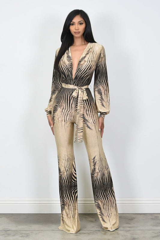 Zebra Print Jumpsuit